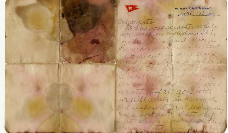 Carta antes de que se hundiera el Titanic: Subastan carta escrita antes de que el Titanic se hundiera