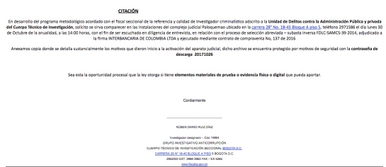 Ojo con falsas citaciones de la Fiscalía Ojo con falsas citaciones de la Fiscalía