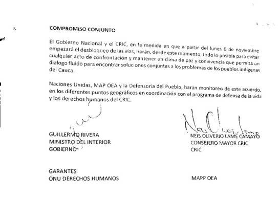 Avanza negociación entre Gobierno e indignas para disipar las protestas: Gobierno e indígenas llegan a acuerdo para desbloquear vías Avanza negociación entre Gobierno e indignas para disipar las protestas: Gobierno e indígenas llegan a acuerdo para desbloquear vías