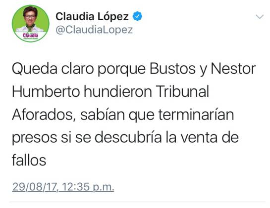 Claudia López debe retractar afirmaciones contra el fiscal Claudia López debe retractar afirmaciones contra el fiscal