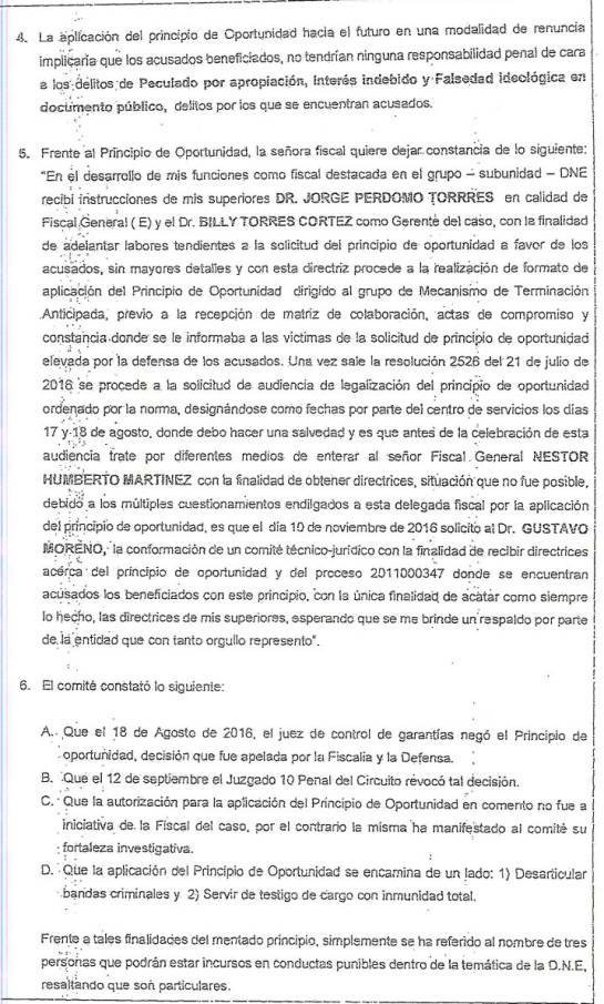 Ex fiscal (e) Perdomo autorizó “principios de oportunidad” denunciados por la Corte Ex fiscal (e) Perdomo autorizó “principios de oportunidad” denunciados por la Corte