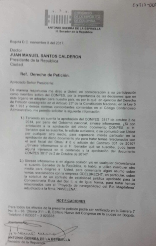 Caso Odebrecht: “Senador Guerra no intervino en Conpes sobre obras”: Santos Caso Odebrecht: “Senador Guerra no intervino en Conpes sobre obras”: Santos