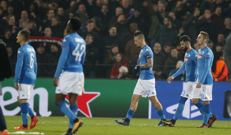Napoli eliminado de Champions: Napoli cayó ante Feyenoord y no pudo avanzar a los octavos de Champions