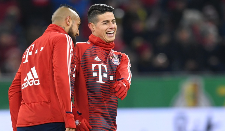 Futbolistas colombianos James: James Rodríguez jugó 45 minutos en la victoria del Bayern en amistoso