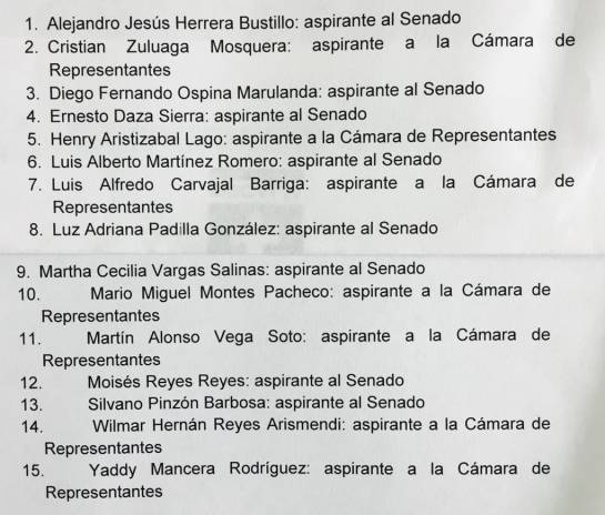 Fiscalía llama a interrogatorio a 15 candidatos al Congreso Fiscalía llama a interrogatorio a 15 candidatos al Congreso