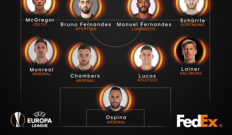 David Ospina once ideal Liga de Europa: David Ospina, en el once ideal de la semana de la Liga de Europa