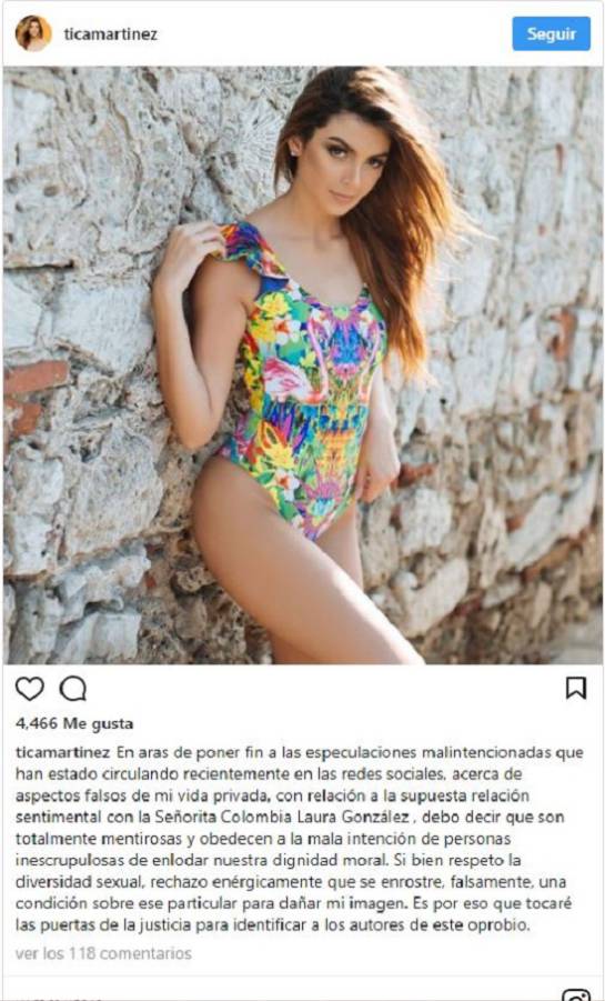 Señorita Colombia dice que no tiene una relación con Marta ‘Tica’ Martínez: Señorita Colombia desmiente rumores de una supuesta relación con otra mujer Señorita Colombia dice que no tiene una relación con Marta ‘Tica’ Martínez: Señorita Colombia desmiente rumores de una supuesta relación con otra mujer