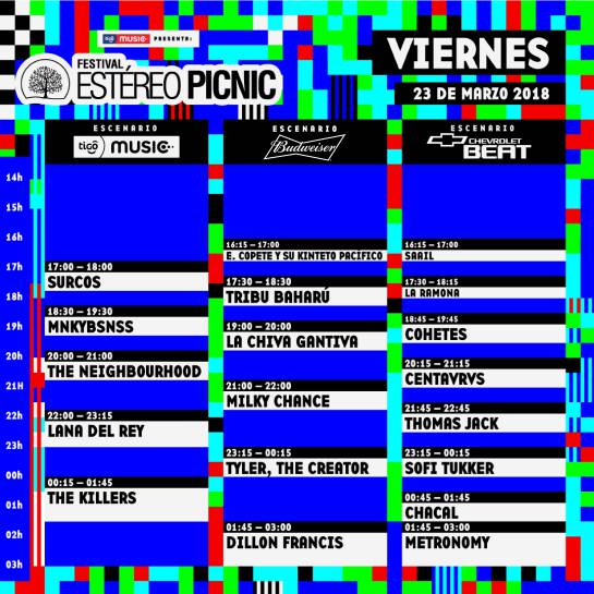 Estéreo Picnic reveló los horarios de los 3 dias: ¿Cuándo tocarán Gorillaz, Hardwell y The Killers en el Estéreo Picnic? Estéreo Picnic reveló los horarios de los 3 dias: ¿Cuándo tocarán Gorillaz, Hardwell y The Killers en el Estéreo Picnic?