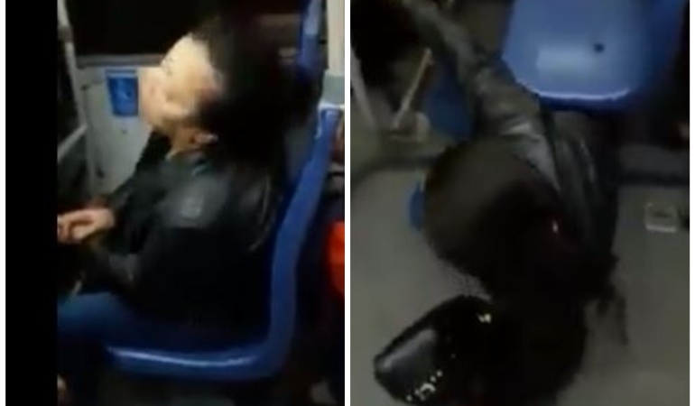 Mujer se cae de la silla de Transmilenio y se vuelve viral