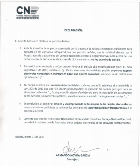 Se acabaron los tarjetones para la votación de Consultas en Colombia: Con fotocopias los colombianos comienzan a votar en consultas de partidos Se acabaron los tarjetones para la votación de Consultas en Colombia: Con fotocopias los colombianos comienzan a votar en consultas de partidos