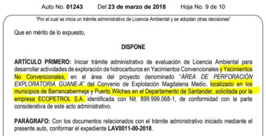 Proyectos de exploración minera en Santander: Anla adelanta evaluación de licencia sobre fracking en Santander Proyectos de exploración minera en Santander: Anla adelanta evaluación de licencia sobre fracking en Santander