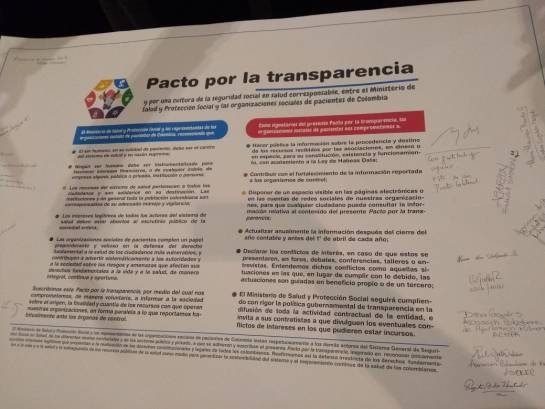 Sistema salud en Colombia: Se firmó el Pacto por la Transparencia en la salud Sistema salud en Colombia: Se firmó el Pacto por la Transparencia en la salud