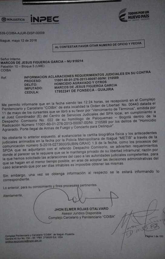 Marquitos: Juez ordena libertad de alias Marquitos Marquitos: Juez ordena libertad de alias Marquitos