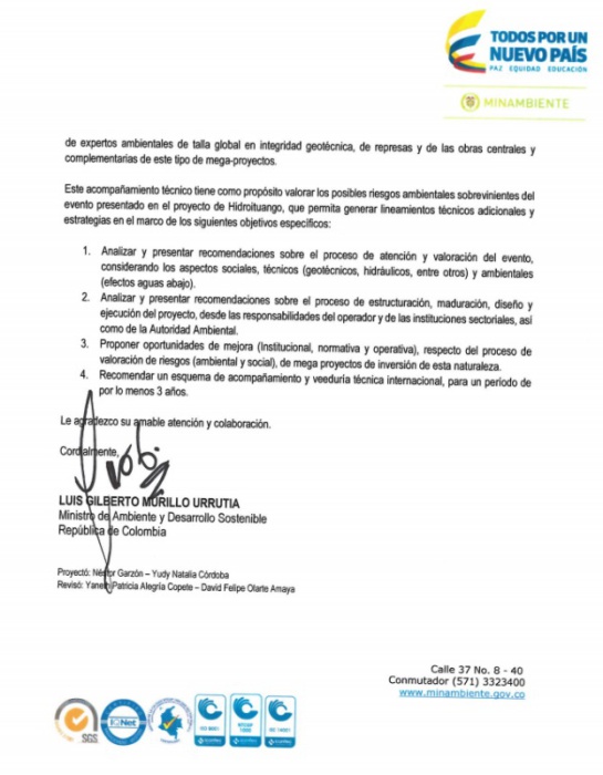 Hidroituango: Minambiente pide apoyo a la ONU tras emergencia en Hidroituango Hidroituango: Minambiente pide apoyo a la ONU tras emergencia en Hidroituango
