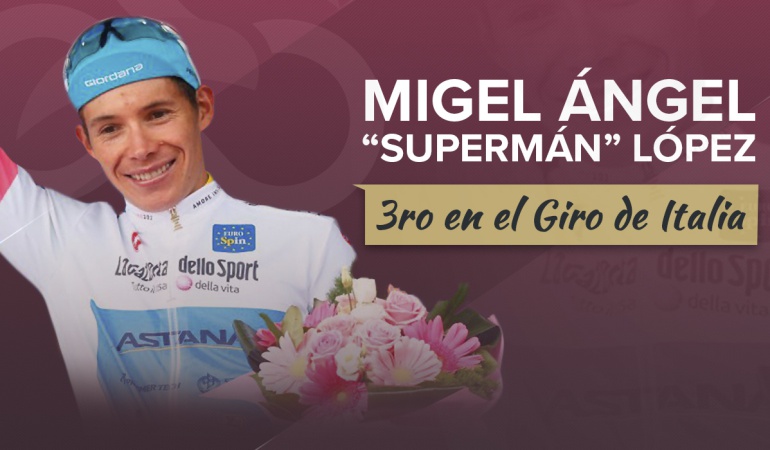 Miguel Ángel López Giro de Italia: ¡'Supermán' López logró su primer podio en una grande!, tercero en el Giro