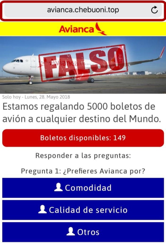 Boletos Avianca: Avianca desmiente que esté regalando boletos de avión a cualquier destino Boletos Avianca: Avianca desmiente que esté regalando boletos de avión a cualquier destino