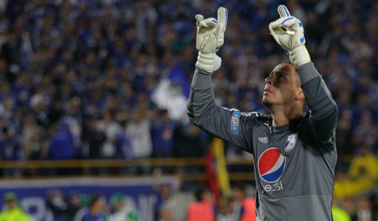 Luis Delgado en la noche que Millonarios alcanzó la estrella número 14.