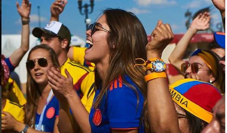 Así celebró Paulina Vega en Rusia: Paulina Vega celebró al ritmo de 'X', victoria de la Selección