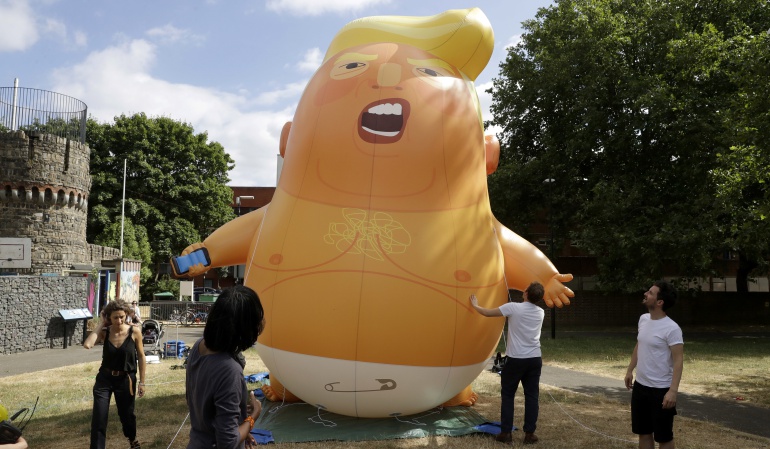 Visita Donald Trump a Inglaterra: Baby Trump, la particular protesta con que reciben al presidente de EE.UU