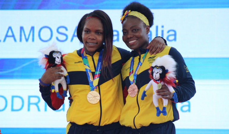 Natalia Llamosa y Jackelina Heredia oro: Natalia Llamosa y Jackelina Heredia obtienen oro y bronce en pesas