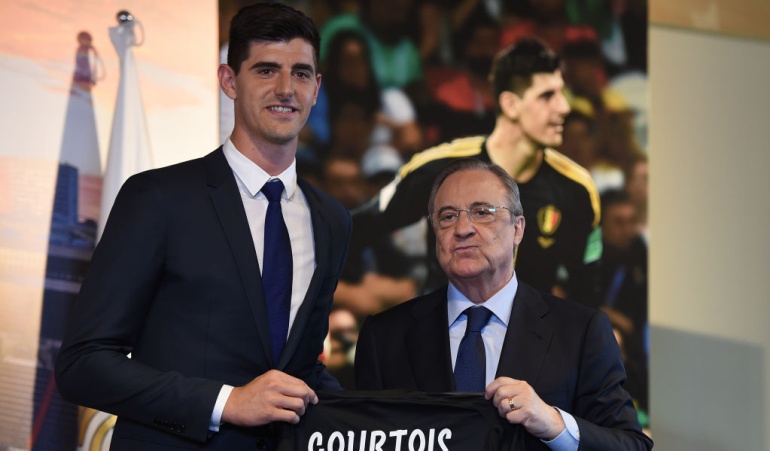 Florentino Pérez Courtois mejor portero del mundo Real Madrid: Florentino: "Courtois es uno de los mejores, sino el mejor del mundo"