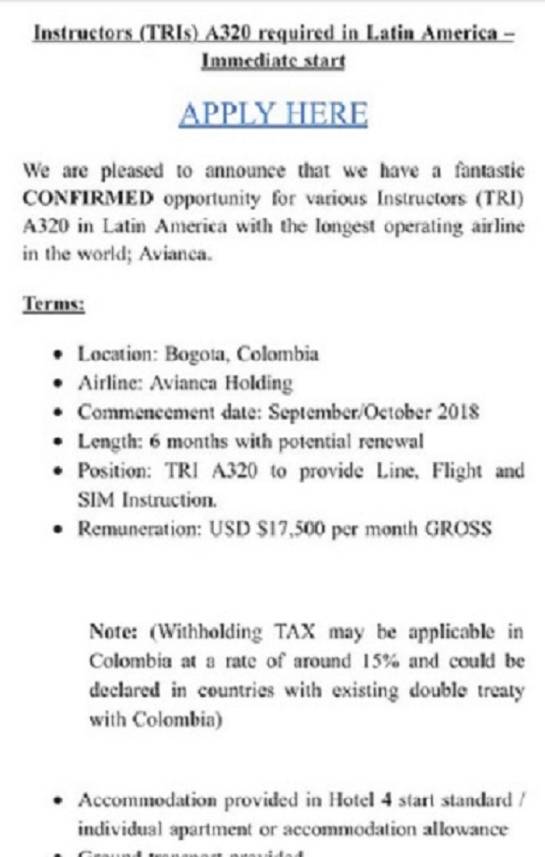 Convocatoria para pilotos en Avianca.: Avianca abre convocatoria a pilotos extranjeros con salarios $50 millones Convocatoria para pilotos en Avianca.: Avianca abre convocatoria a pilotos extranjeros con salarios $50 millones