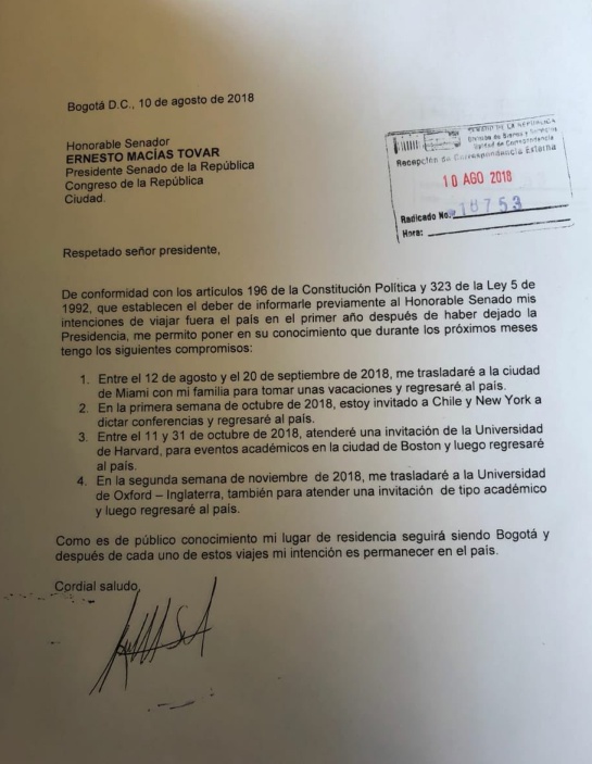 Premio Nobel de Paz Colombia: Santos informó al Congreso su agenda de viajes hasta diciembre Premio Nobel de Paz Colombia: Santos informó al Congreso su agenda de viajes hasta diciembre