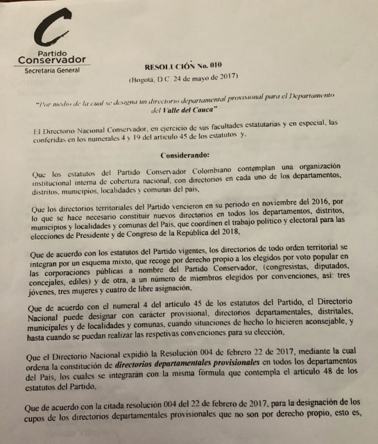 Nuevo CNE en Colombia: Conservatismo eligió a un candidato al CNE que estaría inhabilitado Nuevo CNE en Colombia: Conservatismo eligió a un candidato al CNE que estaría inhabilitado