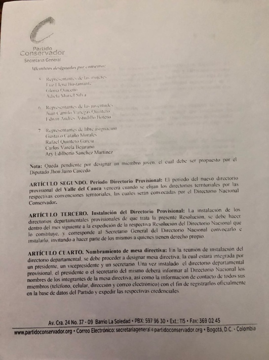 Nuevo CNE en Colombia: Conservatismo eligió a un candidato al CNE que estaría inhabilitado Nuevo CNE en Colombia: Conservatismo eligió a un candidato al CNE que estaría inhabilitado