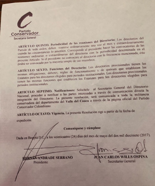 Nuevo CNE en Colombia: Conservatismo eligió a un candidato al CNE que estaría inhabilitado Nuevo CNE en Colombia: Conservatismo eligió a un candidato al CNE que estaría inhabilitado