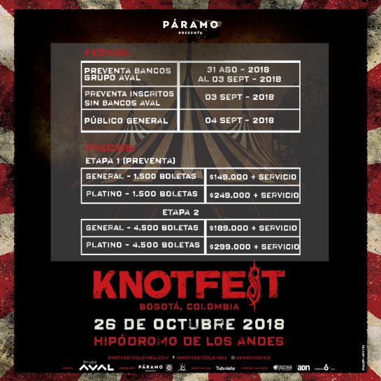 Etapas de venta de boletería festival metalero en Bogotá Etapas de venta de boletería festival metalero en Bogotá