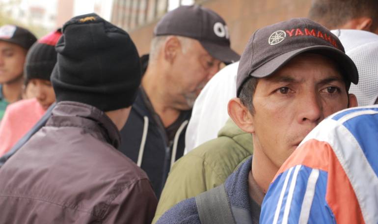 Venzolanos en Terminal de Transporte de Bogotá