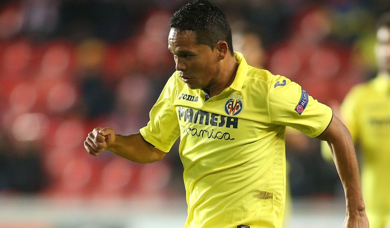 Carlos Bacca titular: Carlos Bacca fue titular en el empate de Villarreal ante Valencia