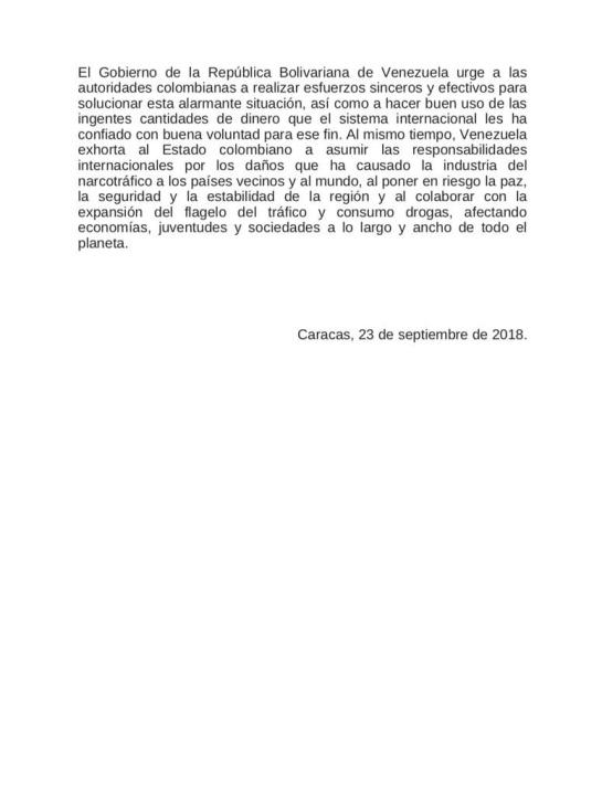 Reclamo de Venezuela a Colombia Drogas: Absurdo reclamo de Venezuela a Colombia por cultivos ilícitos Reclamo de Venezuela a Colombia Drogas: Absurdo reclamo de Venezuela a Colombia por cultivos ilícitos