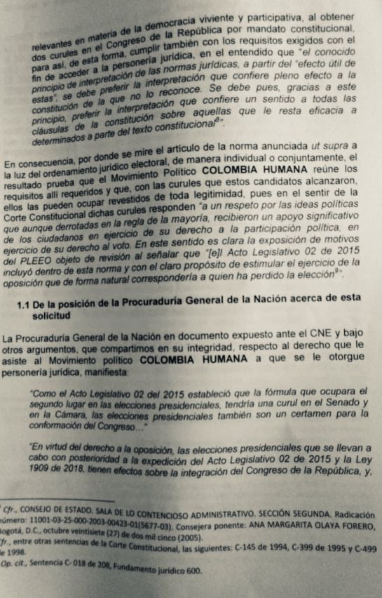 Gustavo Petro: Colombia Humana vuelve a pedir personería jurídica al CNE Gustavo Petro: Colombia Humana vuelve a pedir personería jurídica al CNE