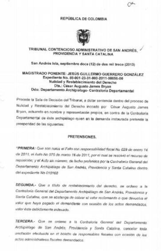 Corrupción en San Andrés: Testigo contra el gobernador de San Andrés tenía demandado al departamento