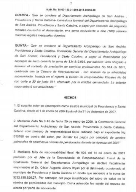 Corrupción en San Andrés: Testigo contra el gobernador de San Andrés tenía demandado al departamento