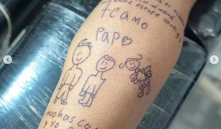 Lucho Delgado tatuaje Mathias: El tatuaje de Luis Delgado con la emotiva carta de su hijo Mathias