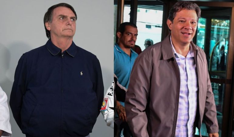 Jair Bolsonaro y Fernando Haddad.