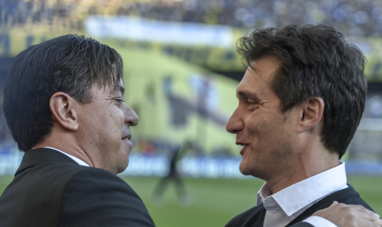 boca juniors river plate datos: Barros Schelotto y Gallardo, rivales desde la cancha al banquillo