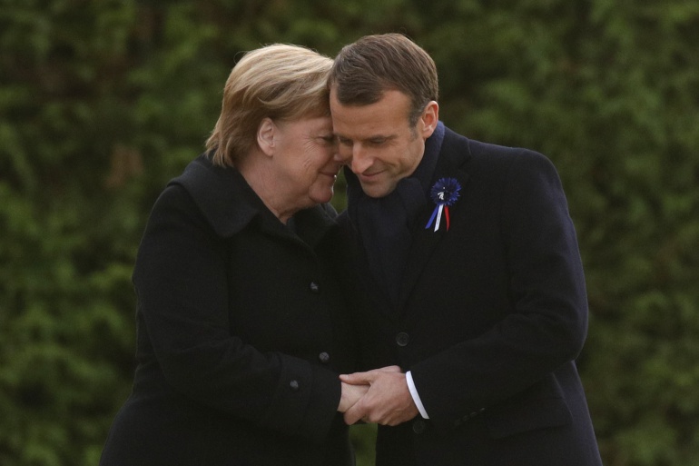 Encuentro Macron y Merkel: Histórico encuentro entre Macron y Merkel en lugar del armisticio de 1918