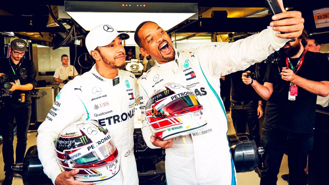 Will Smith secuestró a Hamilton en divertido video para correr en Abu Dhabi