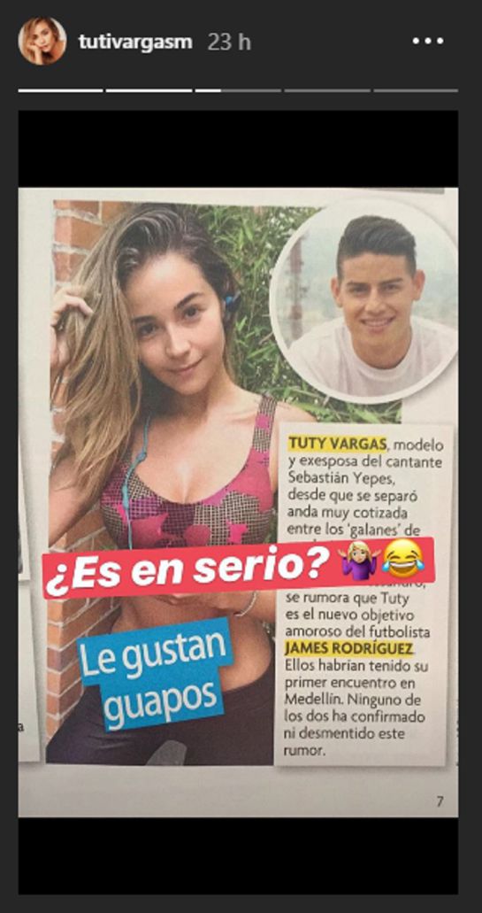 Todo sobre el 'romance' entre Tuti Vargas y James Rodríguez Todo sobre el 'romance' entre Tuti Vargas y James Rodríguez