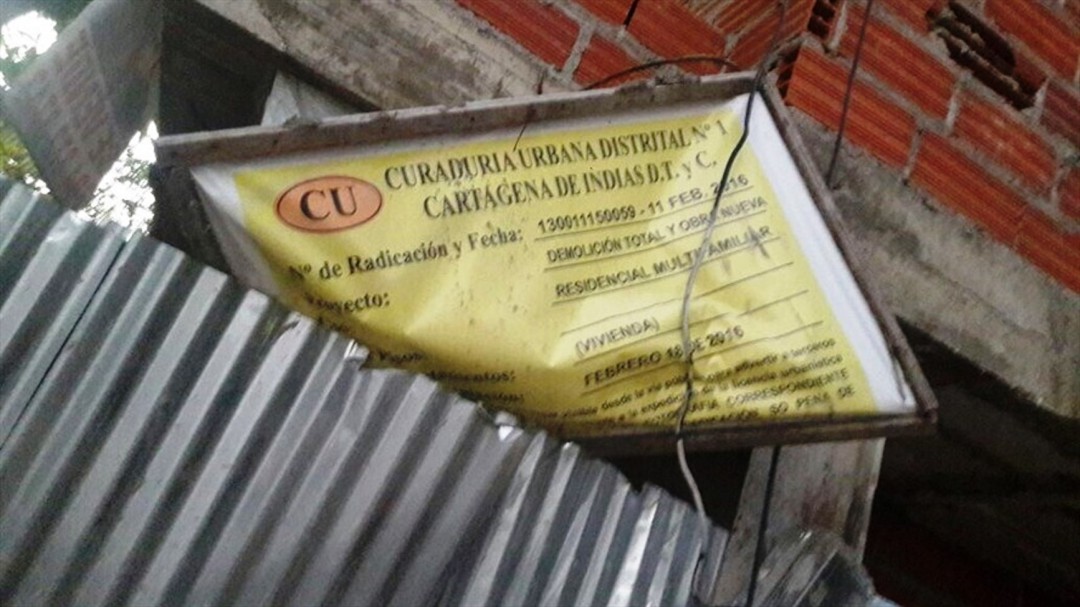Muere obrero venezolano tras caerle un plafón en Cartagena