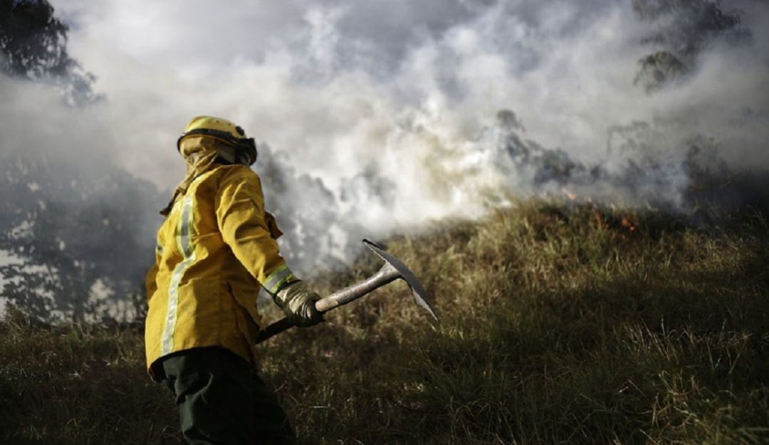 Incendio en la zona de El Tintal, en Bogotá.