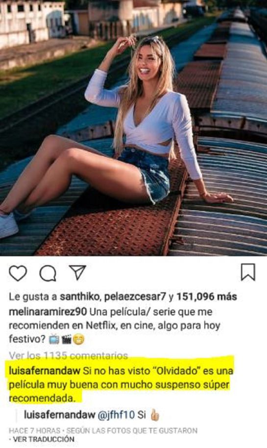 The controversial commentary by Luisa Fernanda W to Melina Ramírez The controversial commentary by Luisa Fernanda W to Melina Ramírez