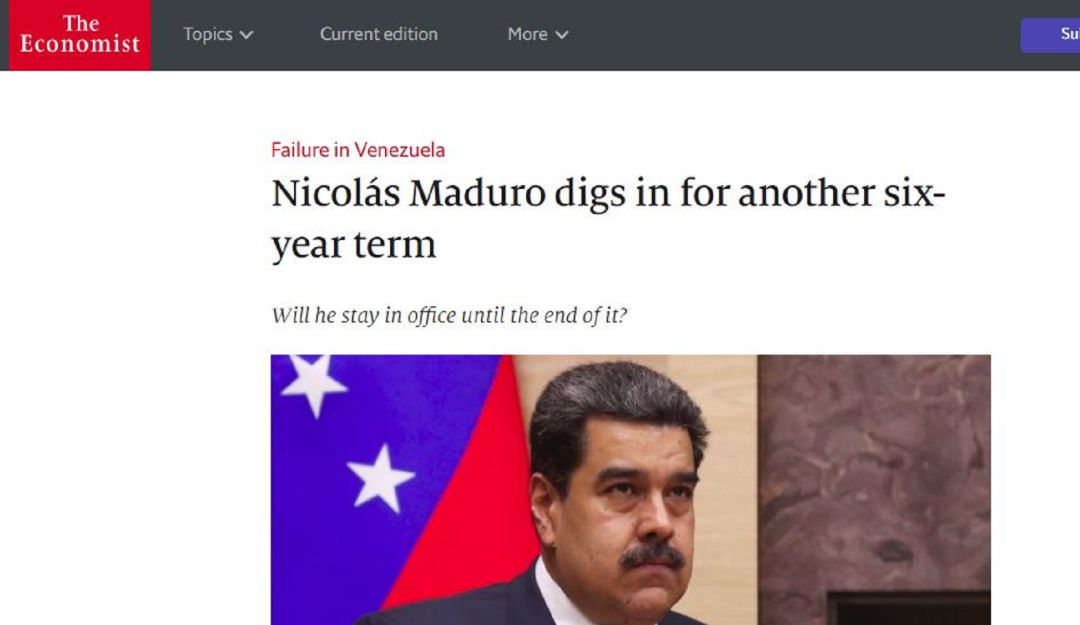 Posesión de Nicolás Maduro Prensa internacional critica un segundo mandato de Maduro