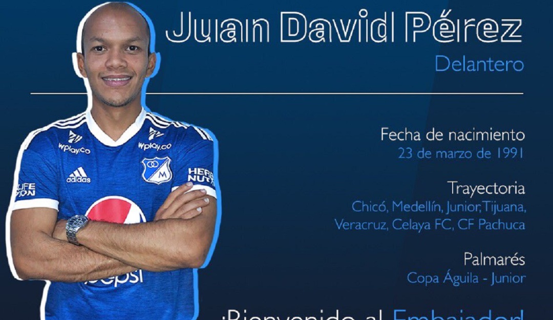 Millonarios Juan David Pérez: Millonarios oficializó la llegada de Juan David Pérez