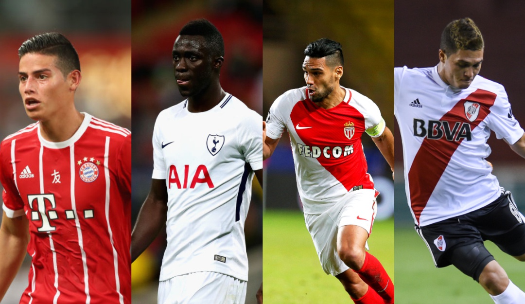 James Rodríguez, Dávinson Sánchez, Falcao García y Juan Fernando Quintero.