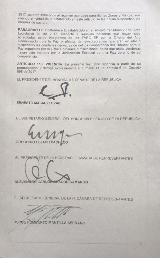 Ley estatutaria: Finalmente el congreso envió a presidencia la ley estatutaria de la JEP Ley estatutaria: Finalmente el congreso envió a presidencia la ley estatutaria de la JEP